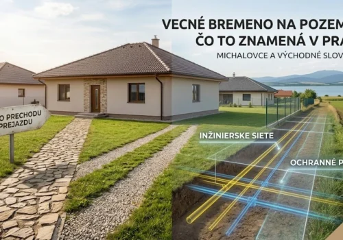 Metafora ľadovca zobrazujúca rozdiel medzi zápisom v katastri a reálnymi obmedzeniami, ako sú údržba sietí či zákaz stavby.