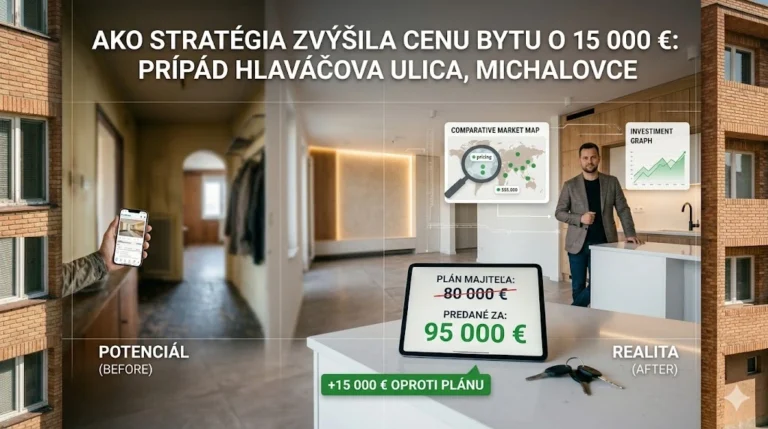 Predaj bytu Michalovce 4 Ako sme predali byt na Hlaváčovej v Michalovciach o 15 000 € drahšie? Majiteľ zarobil viac a realitka tiež!