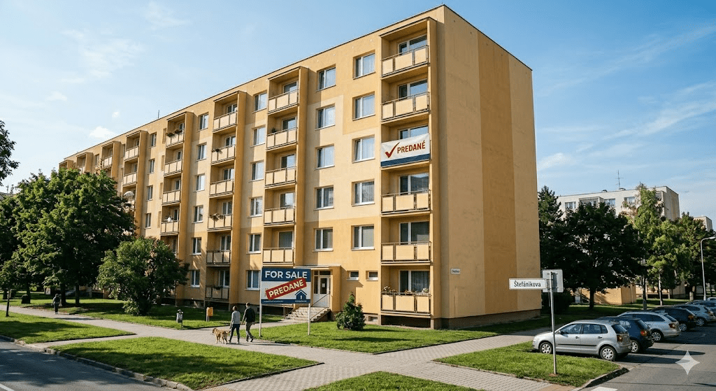 Exteriér bytového domu na Štefánikovej ulici v Michalovciach, kde bol úspešne realizovaný predaj bytu Štefánikova Michalovce.