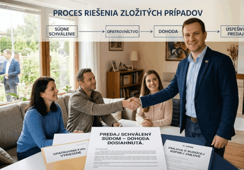 Spoločný portrét všetkých protagonistov príbehu pred modernizovaným rodinným domom s novou omietkou a oknami. Maklér s úsmevom drží zväzok kľúčov a podáva ho novému majiteľovi. Všetci sú šťastní.