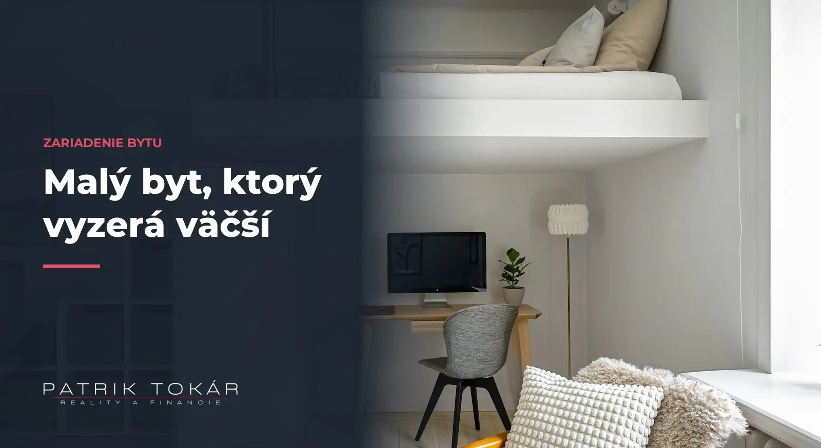 Ako zariadiť malý byt, aby vyzeral väčší: svetlá izba s poschodovou posteľou a pracovným kútom (ilustračný obrázok)