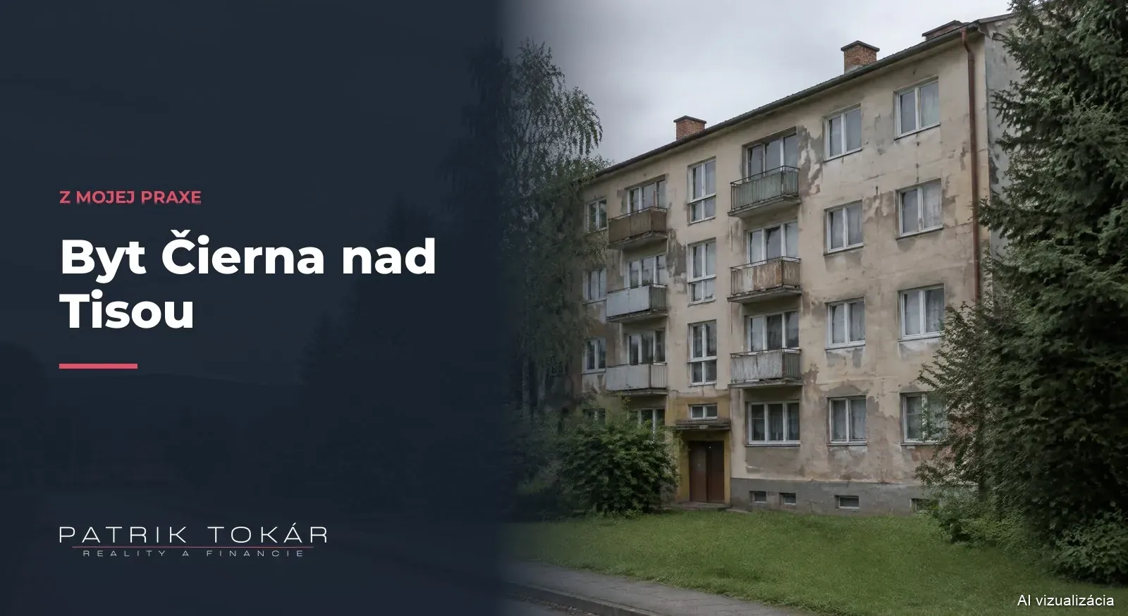 Byt Čierna nad Tisou: starší bytový dom v malom meste (ilustračný obrázok)