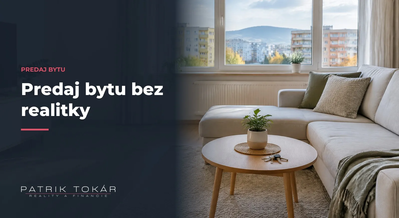 Predaj bytu bez realitky: svetlá obývačka bytu pripravená na obhliadku